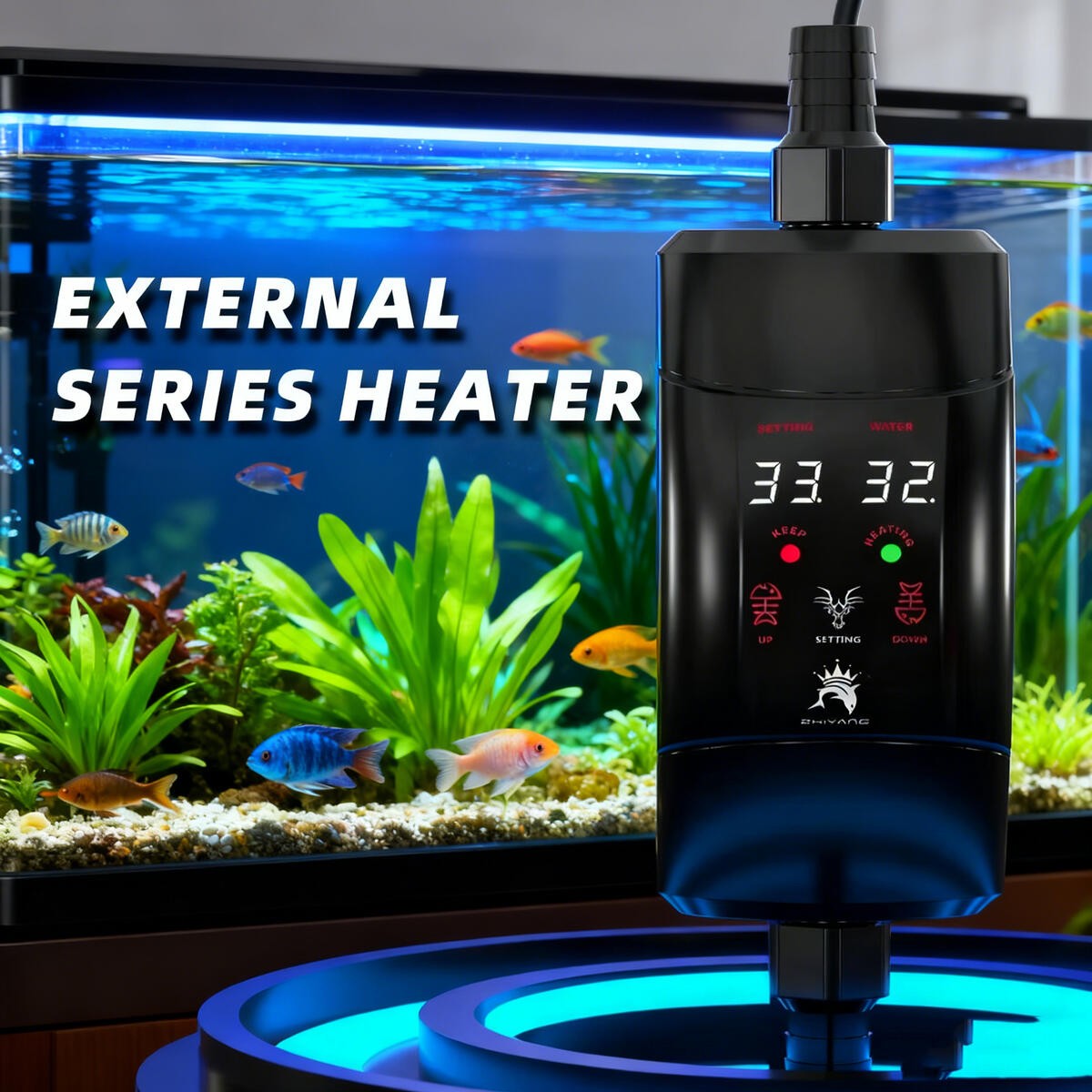 Marine Aquarium Heater - Varilla calefactora externa de 300W -1200W,