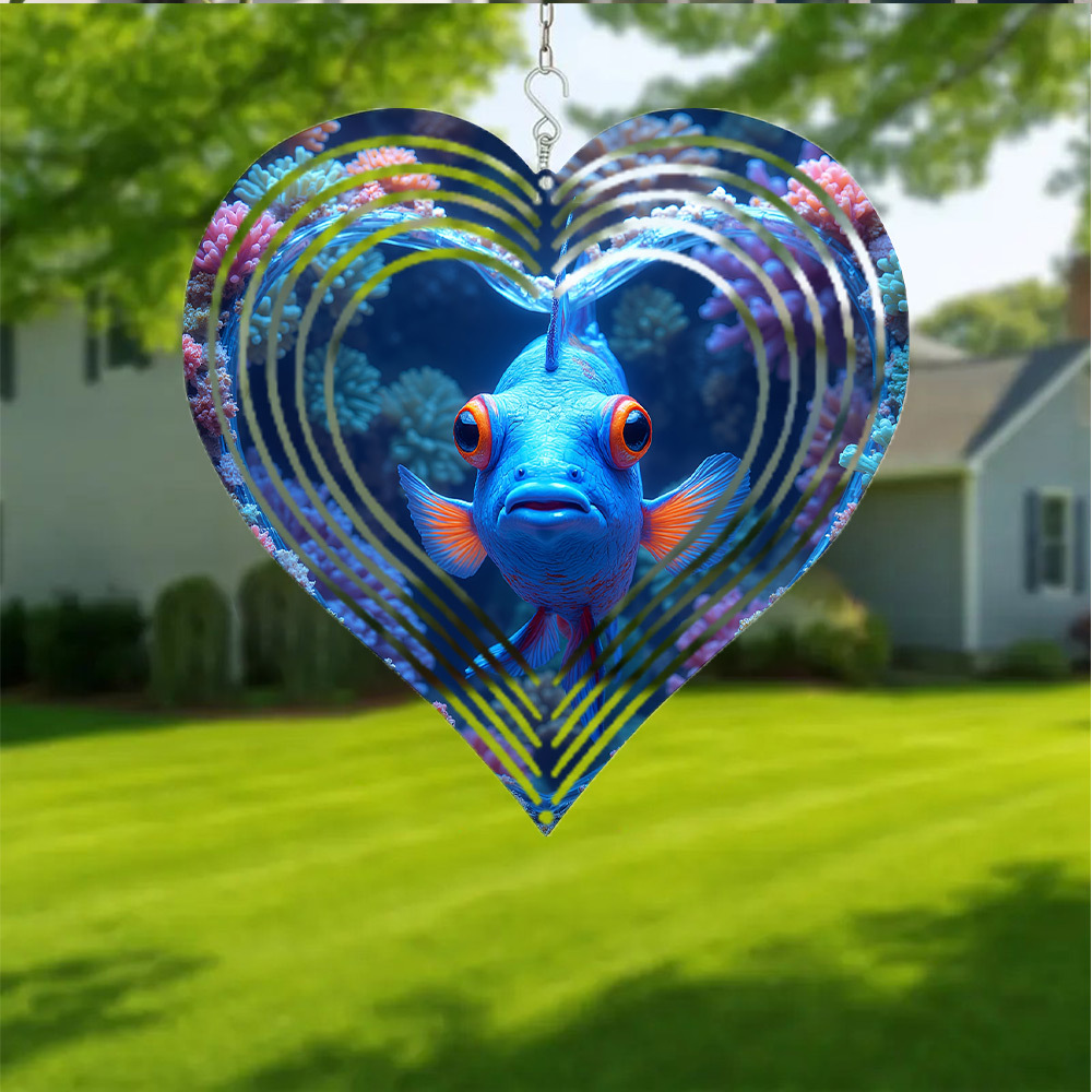 Aquarium Marine Blue - Campana de Viento Plana 2D, 1