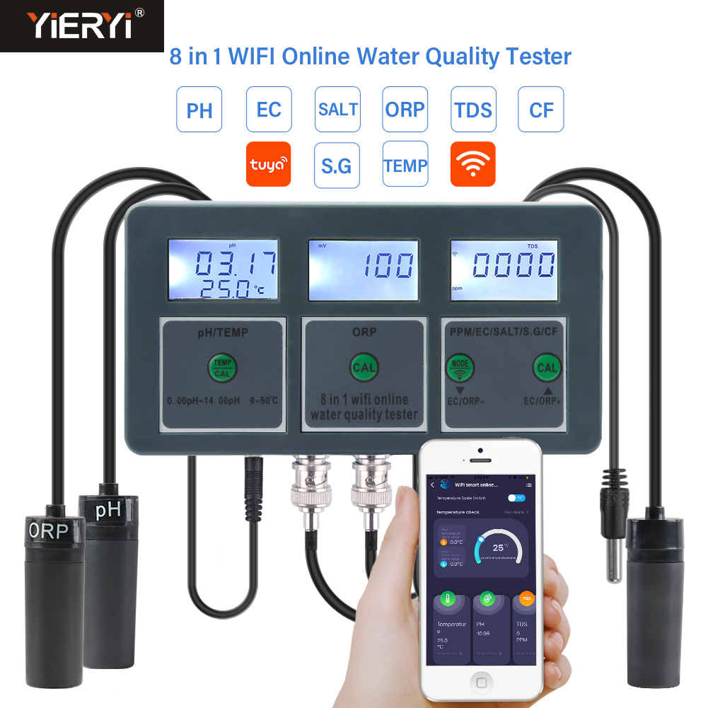 WiFi Tuya Medidor de PH inteli - Marine Aquarium Water Analyzer reseña y precio
