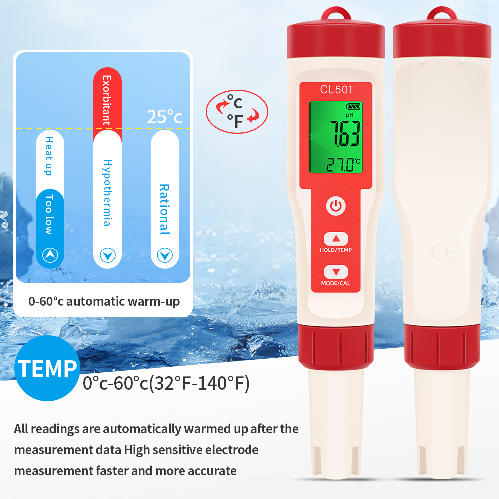 Medidor de temperatura PH/CL2/ - Marine Aquarium Water Analyzer reseña y precio
