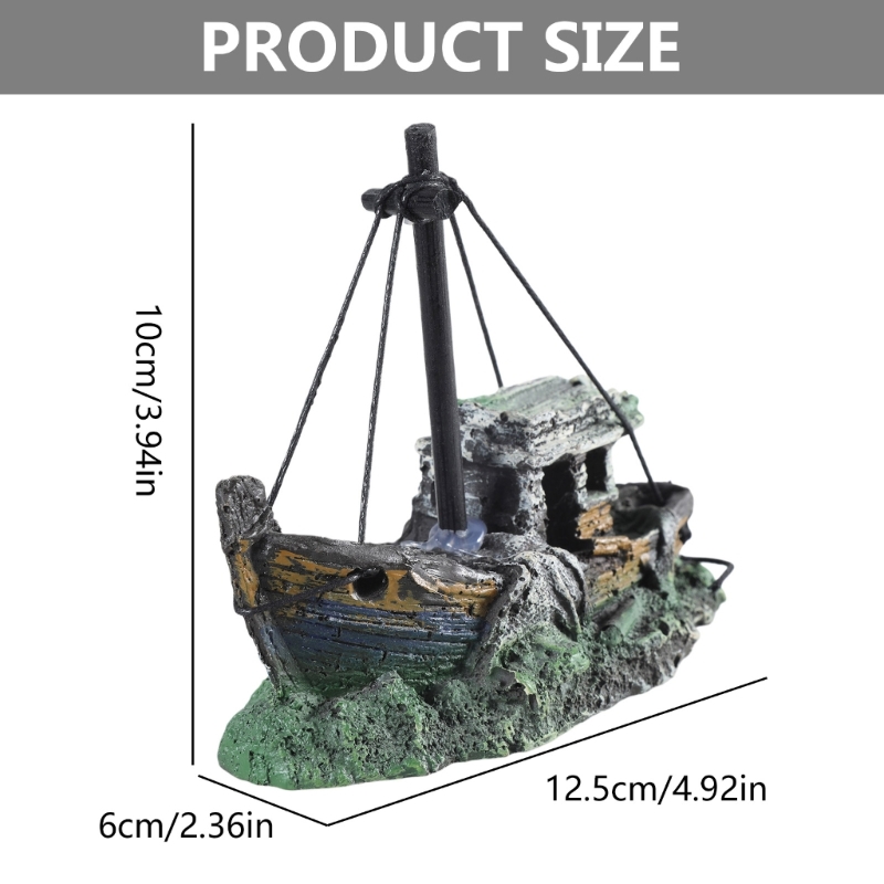 Decoración de barco hundido pa - Aquarium Marina reseña y precio
