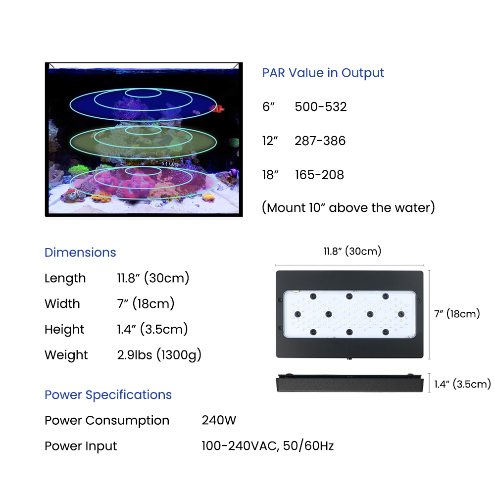 Lámpara LED marina programable - Aquarium Marine Blue reseña y precio